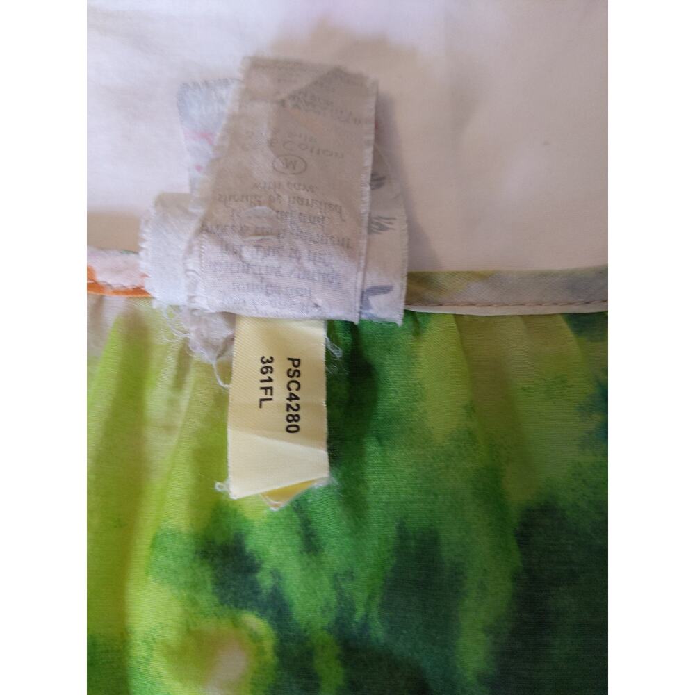 Da-Nang Watercolor Floral Silk Cotton Button Tank Top Boho Artsy Medium - Picture 5 of 7